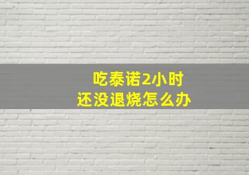 吃泰诺2小时还没退烧怎么办