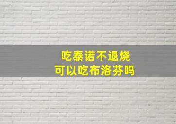 吃泰诺不退烧可以吃布洛芬吗