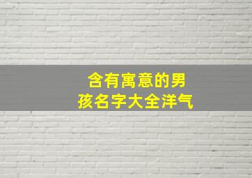 含有寓意的男孩名字大全洋气