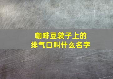 咖啡豆袋子上的排气口叫什么名字