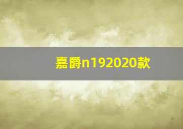 嘉爵n192020款