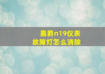 嘉爵n19仪表故障灯怎么消除