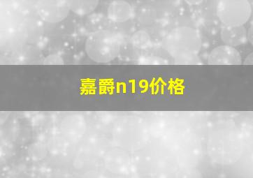 嘉爵n19价格