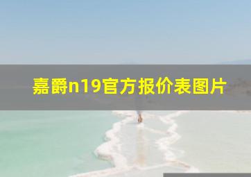 嘉爵n19官方报价表图片