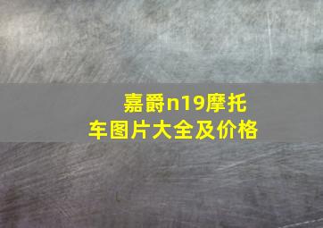 嘉爵n19摩托车图片大全及价格