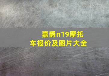 嘉爵n19摩托车报价及图片大全