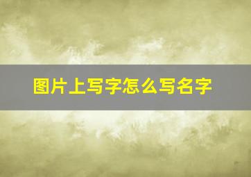 图片上写字怎么写名字