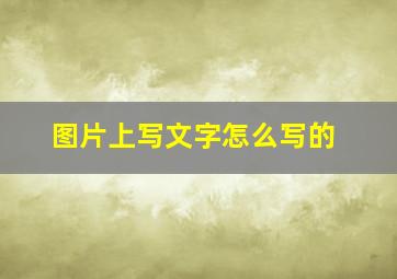 图片上写文字怎么写的