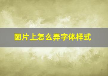 图片上怎么弄字体样式