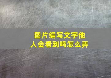 图片编写文字他人会看到吗怎么弄