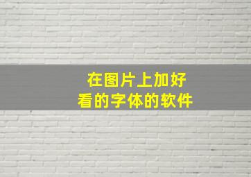 在图片上加好看的字体的软件