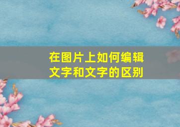 在图片上如何编辑文字和文字的区别