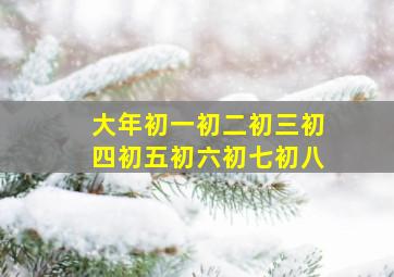 大年初一初二初三初四初五初六初七初八