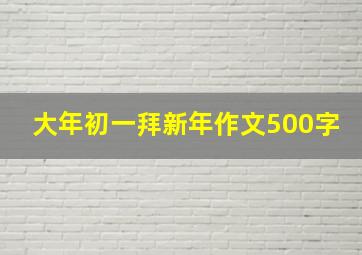 大年初一拜新年作文500字