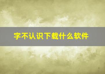 字不认识下载什么软件