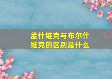 孟什维克与布尔什维克的区别是什么