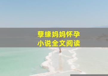 孽缘妈妈怀孕小说全文阅读