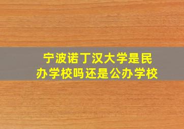 宁波诺丁汉大学是民办学校吗还是公办学校