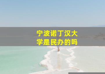 宁波诺丁汉大学是民办的吗