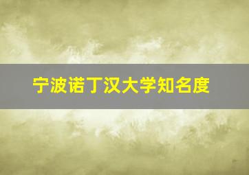 宁波诺丁汉大学知名度