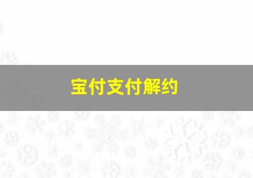 宝付支付解约