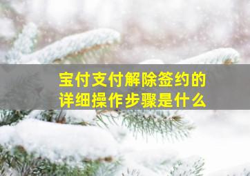 宝付支付解除签约的详细操作步骤是什么