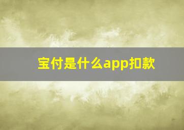 宝付是什么app扣款