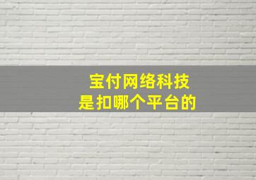 宝付网络科技是扣哪个平台的