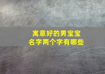 寓意好的男宝宝名字两个字有哪些