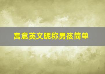 寓意英文昵称男孩简单