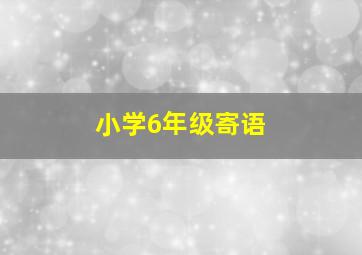 小学6年级寄语