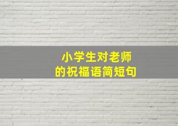 小学生对老师的祝福语简短句