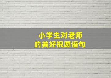 小学生对老师的美好祝愿语句