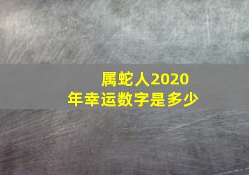 属蛇人2020年幸运数字是多少