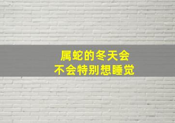 属蛇的冬天会不会特别想睡觉