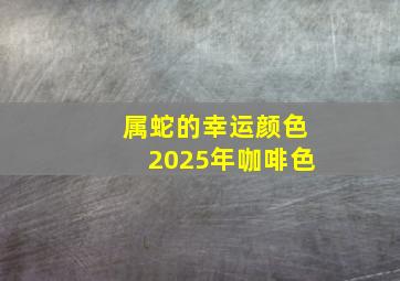 属蛇的幸运颜色2025年咖啡色