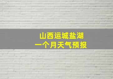 山西运城盐湖一个月天气预报