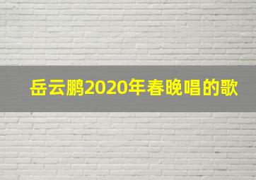 岳云鹏2020年春晚唱的歌