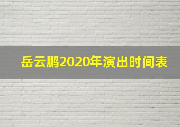 岳云鹏2020年演出时间表