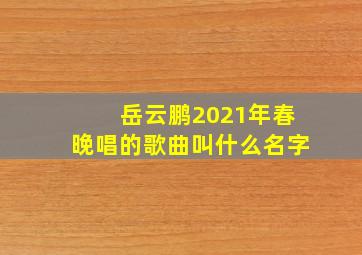 岳云鹏2021年春晚唱的歌曲叫什么名字