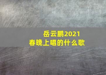 岳云鹏2021春晚上唱的什么歌