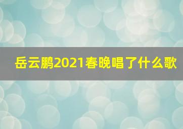 岳云鹏2021春晚唱了什么歌