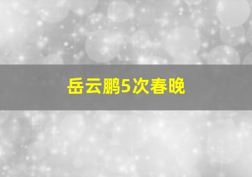 岳云鹏5次春晚