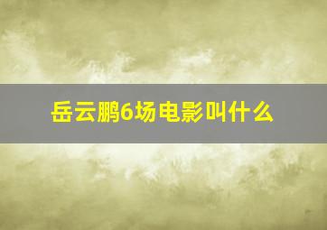 岳云鹏6场电影叫什么