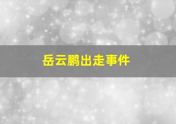 岳云鹏出走事件