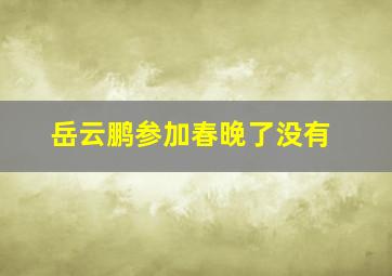 岳云鹏参加春晚了没有