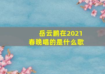 岳云鹏在2021春晚唱的是什么歌