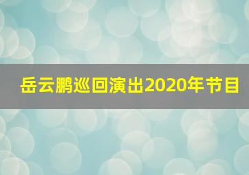 岳云鹏巡回演出2020年节目