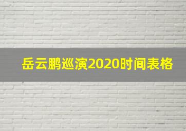 岳云鹏巡演2020时间表格