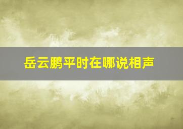 岳云鹏平时在哪说相声